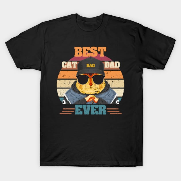 Best Cat Dad Vintage Ever T-Shirt by tee4ever